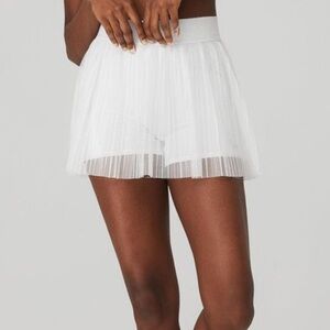 Alo Mesh Flirty Tennis Skirt White (size XS)